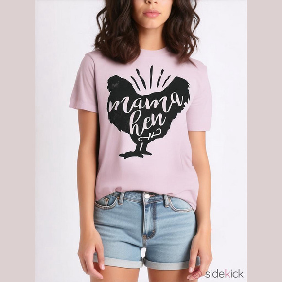 Gildan Tops - WOMEN’S Mama Hen Chicken Tee (Sz S)